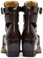 Thumbnail for your product : Chloé Burgundy Snake Rylee Strap Boots