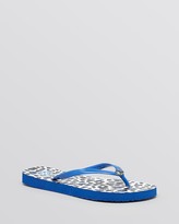 Thumbnail for your product : Tory Burch Flip Flops - Thin Logo Strap Leopard Print