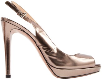 Prada metallic Patent leather Heels