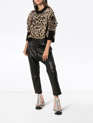 Moncler Leopard-Print Knitted Jumper