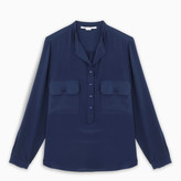 Thumbnail for your product : Stella McCartney Blue draped collarless blouse