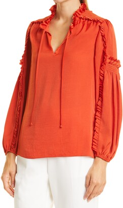 Kobi Halperin Perri Ruffle Sleeve Blouse - ShopStyle