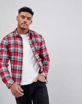 Thumbnail for your product : Pull&Bear Slim Fit Check Shirt In Red
