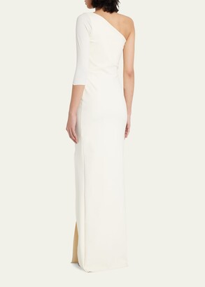 Chiara Boni La Petite Robe Chantal One-Shoulder Shard Column Gown