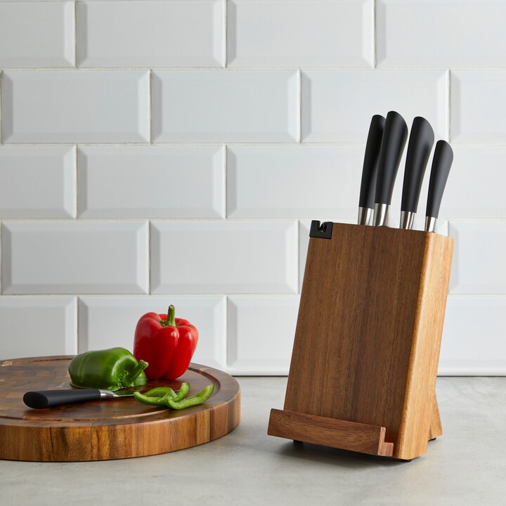 Dunelm MultiFunction 5 Piece Knife Block Set Natural ShopStyle