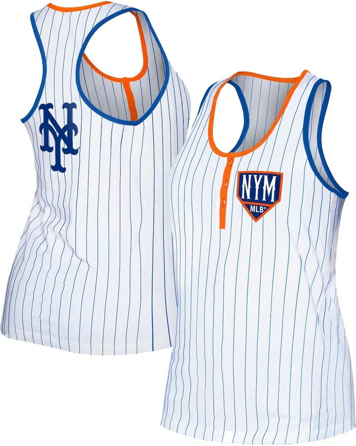 New York Mets New Era Women's Slub Jersey Cold Shoulder T-Shirt - Royal
