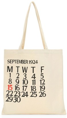 Saks Fifth Avenue Five-Day Calendar Canvas Tote Bag