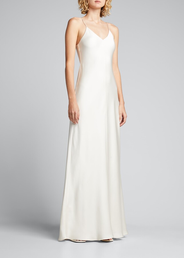 white silk cami dress