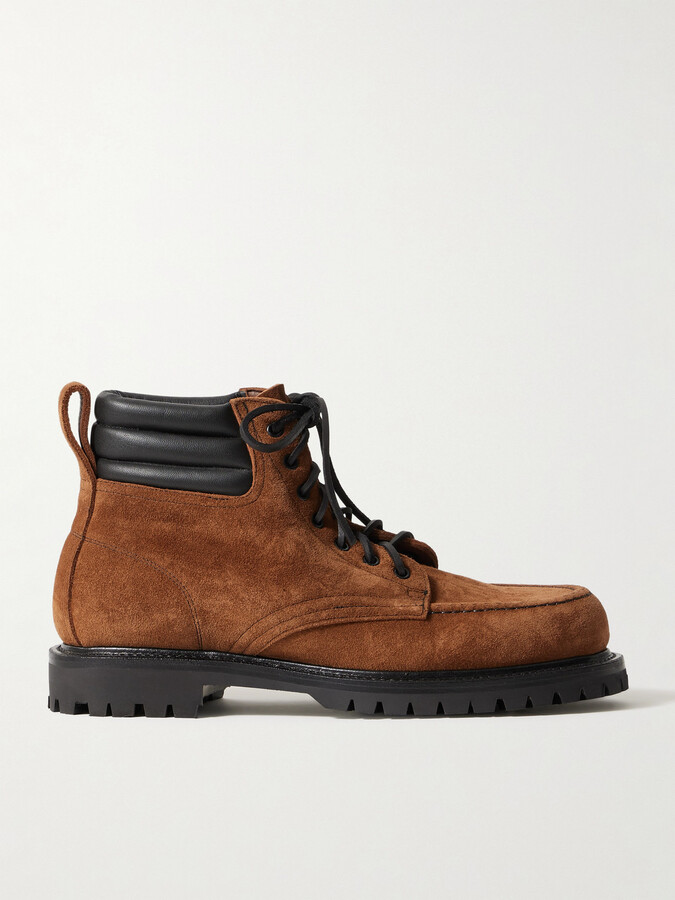 Yuketen Angler Leather-Trimmed Textured-Suede Boots ShopStyle