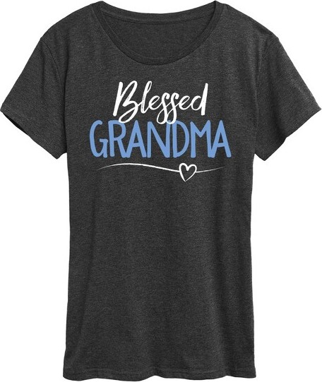 Instant Message Women'sInstantMessageBlessedGrandmaShortSleeveGraphicT-Shirt-HeatherCharcoal-Large