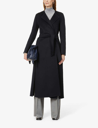 navy wrap coat