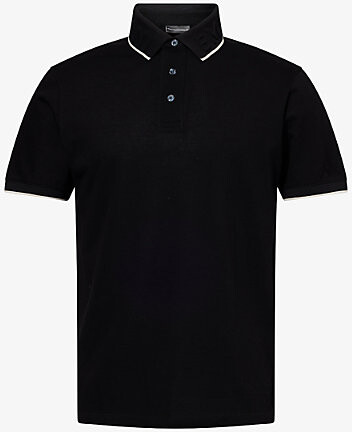 Mens Black Beauty Embossed-Logo Cotton-Pique Polo Shirt M