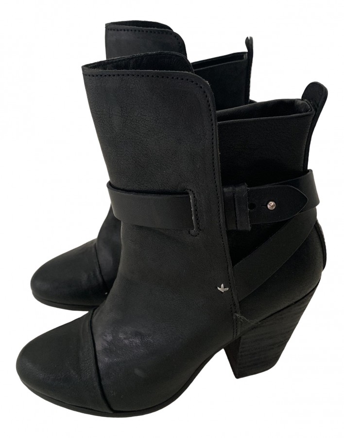 Rag Bone Black Leather Ankle Boots Shopstyle