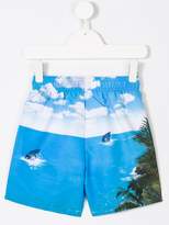 Thumbnail for your product : Paul Smith Junior landscape-print swim shorts
