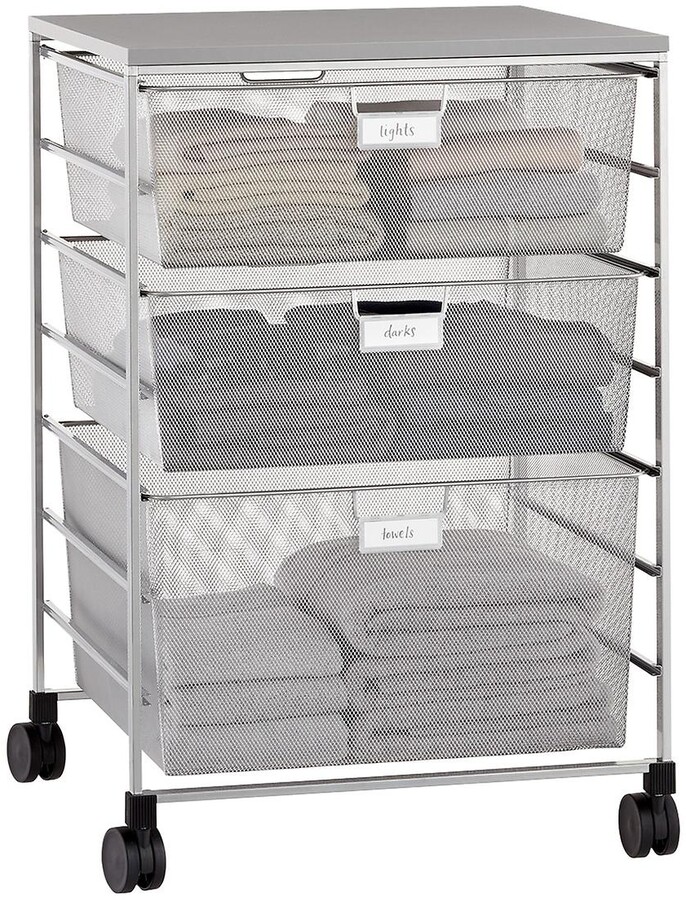Container Store Elfa Platinum & Grey Mesh Laundry Sorter ShopStyle