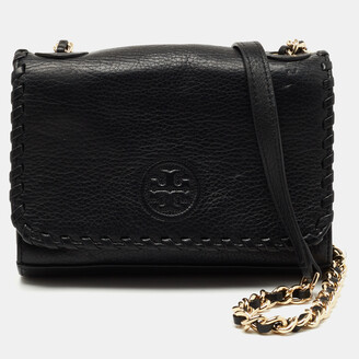Tory Burch Black Leather Marion Crossbody Bag - ShopStyle