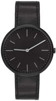Thumbnail for your product : Uniform Wares Gunmetal and Black Leather M37 Two-Hand Watch
