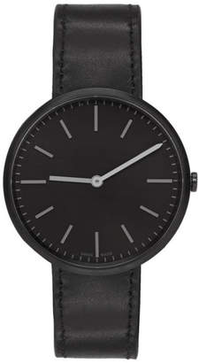 Uniform Wares Gunmetal and Black Leather M37 Two-Hand Watch