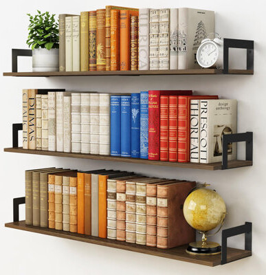 George Oliver Floating Book Shelves for Wall Set of 3