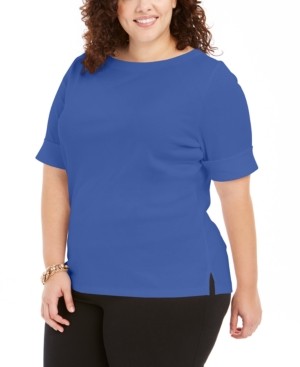 Karen Scott Plus Size Cotton T-Shirt, Created for Macy's