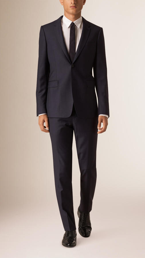 Burberry Slim Fit Travel Tailoring Wool Sharkskin Suit - ShopStyle