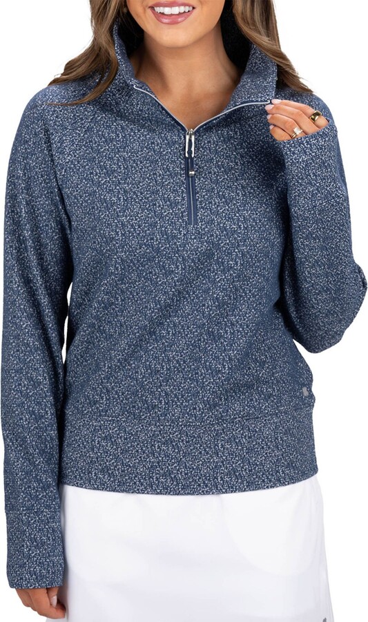 Black Clover Women's Chloe Golf 1/4 Zip, Large, Navy