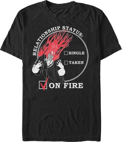Hercules Men'sHerculesHadesValentine'sDayStatus,ONFIRE!T-Shirt-Black-XLarge