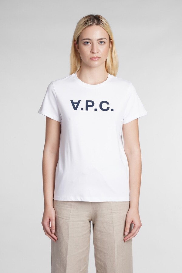 A.P.C. Vpc Blanc F T-shirt In Blue Cotton - ShopStyle