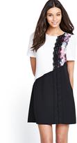 Thumbnail for your product : Paper Dolls Short Sleeved Shift Dress with Lace Trim
