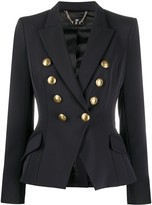 Thumbnail for your product : Elisabetta Franchi Embossed Button Front Slit Blazer