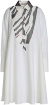 Thumbnail for your product : Roberto Cavalli Zebra Print-paneled Cotton And Ramie-blend Shirtdress