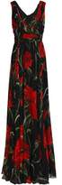 Thumbnail for your product : Dolce & Gabbana Wrap-Effect Floral-Print Silk-Chiffon Gown