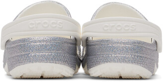 Crocs White Classic Glitter Sandals