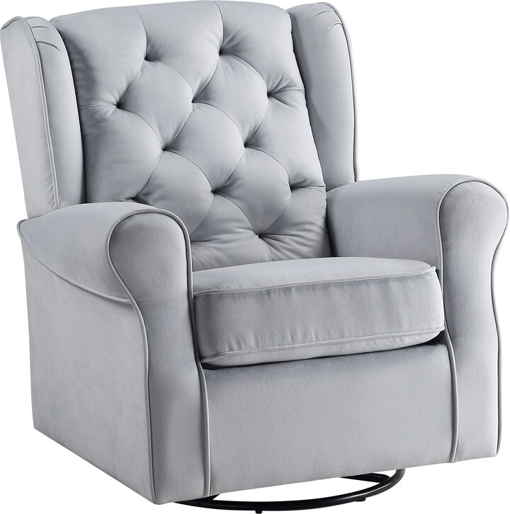 IGEMAN Modern Home Swivel Chair Removable Cushion Cover and Button