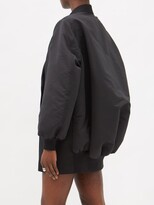 Thumbnail for your product : Alexander McQueen Puffed-sleeve Double-breasted Wool Blazer Dress - Black