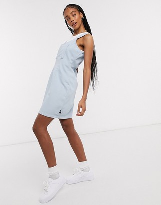 Kickers relaxed mini pinafore dress with embroidered logo