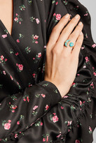Thumbnail for your product : Andrea Fohrman Crescent Moon 18-karat Gold, Turquoise And Diamond Ring