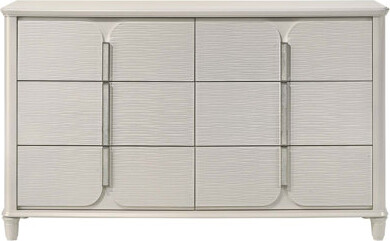 One Allium Way Laveda 6 Drawers Dresser Pearl White Finish