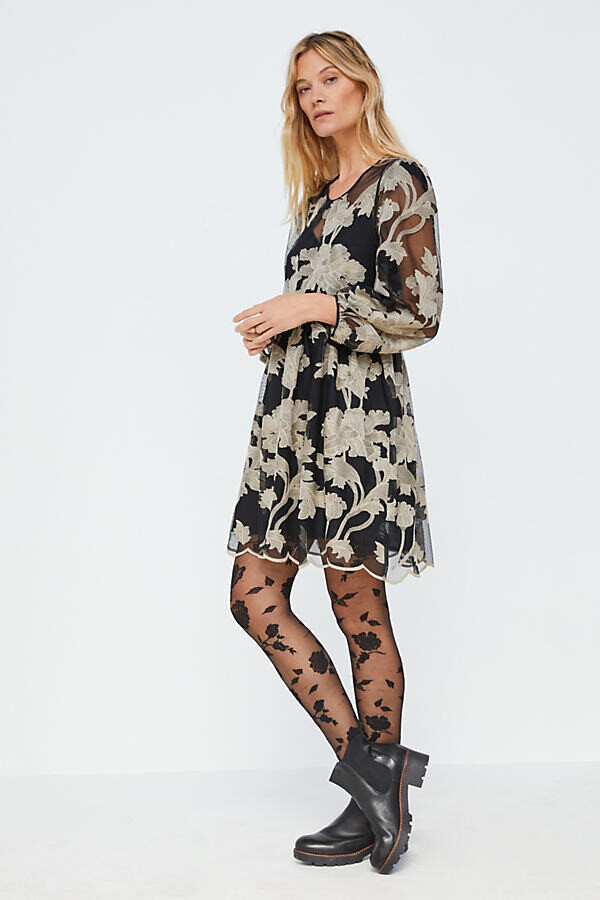 tanzine embroidered midi dress