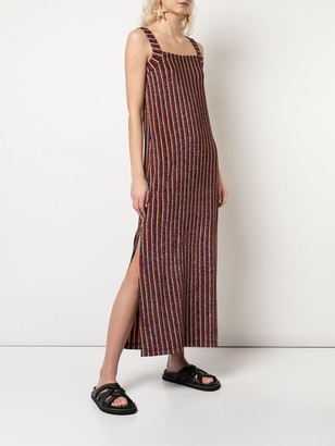 Rosetta Getty Striped Maxi Slip Dress