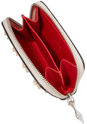 Christian Louboutin Panettone Spiked Textured-leather Wallet - Baby pink