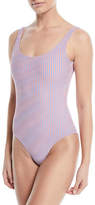 Thumbnail for your product : Onia Kelly Striped One-Piece Low-Back Swimsuit