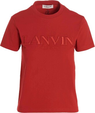 Lanvin Short-Sleeved Logo Embroidered T-Shirt