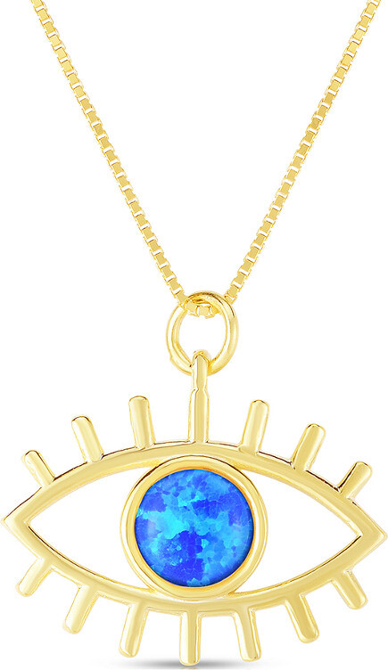 Sphera Milano 14K Over Silver Opal Pendant Necklace