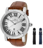 Thumbnail for your product : Invicta Men's Specialty Silver Dial Brown Genuine Leather