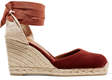 castaner carina velvet wedge espadrilles burgundy