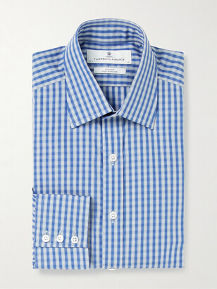 Turnbull & Asser Checked Cotton Shirt - Men - Blue - 16