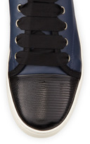 Thumbnail for your product : Lanvin Lambskin & Tejus-Textured-Toe Hi-Top, Navy/Black