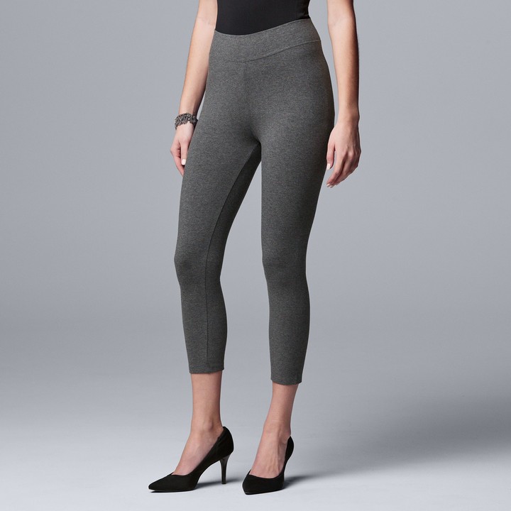 women's simply vera vera wang cuffed denim capri leggings