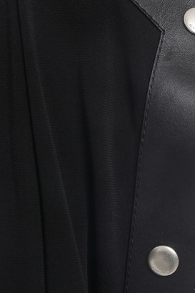 Givenchy Pleated Leather-trimmed Ponte Dress